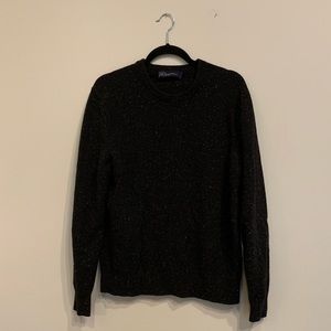 Gap charcoal wool crewneck sweater, white specks.
